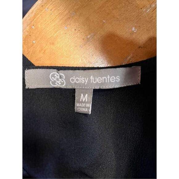 Daisy Fuentes Black Sheath Dress Flutter Sleeves Women's Size Medium nwt (3511) - Picture 4 of 5